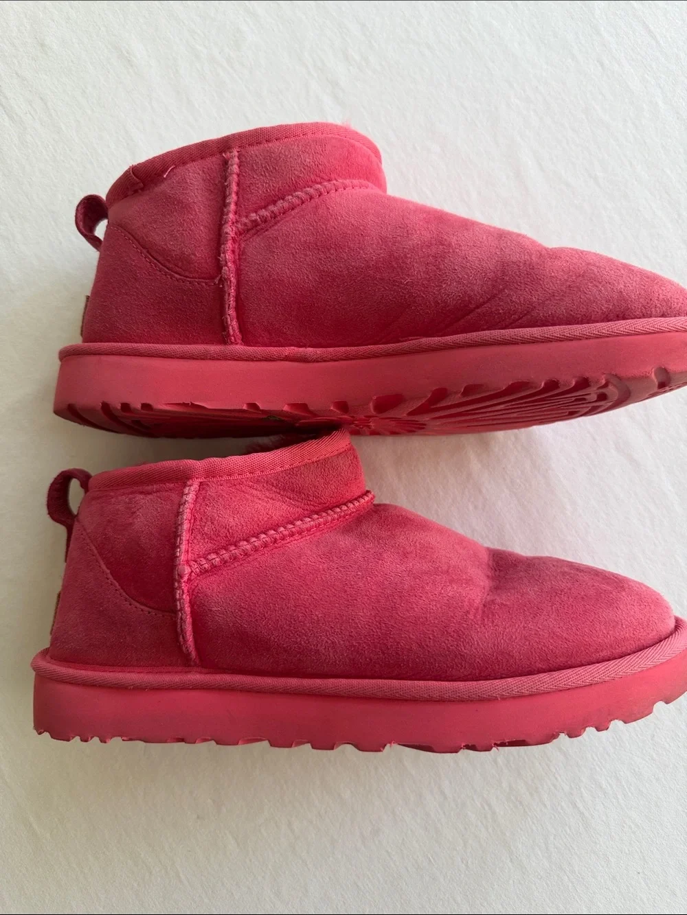 Ugg Plush Pink mini Shearling Slip-On Boots